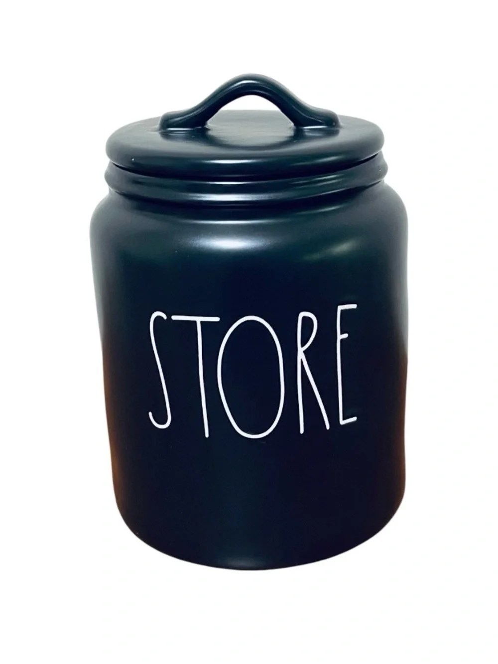Rae Dunn Artisan Collection By Magenta Black STORE Ceramic Canister Sealing Lid